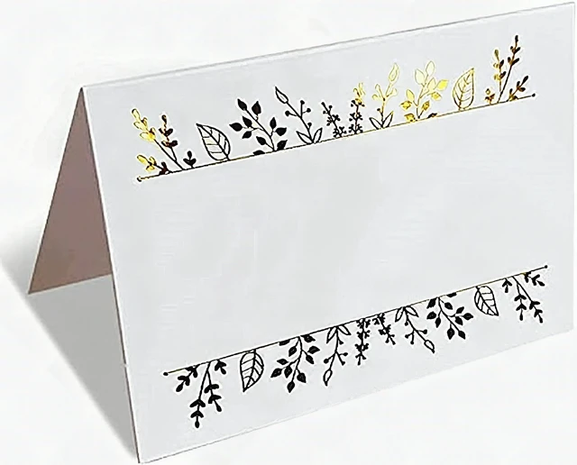Alt view image 6 of 7 - 100 Gold Foil Tent Place Cards Table Name Setting Wedding Banquet Event 2.5x3.75