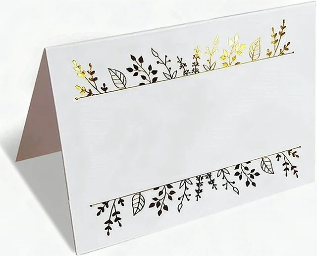 Alt view image 7 of 7 - 100 Gold Foil Tent Place Cards Table Name Setting Wedding Banquet Event 2.5x3.75