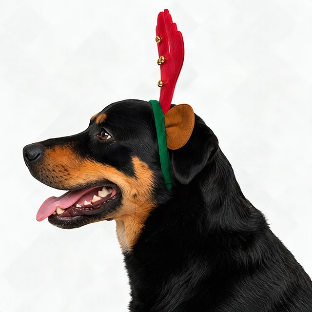 Alt view image 2 of 7 - Dog Reindeer Antlers Headband Christmas Holiday Costume for Medium Large Dogs