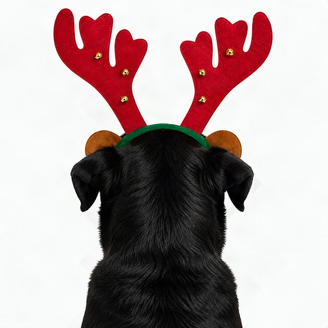 Alt view image 3 of 7 - Dog Reindeer Antlers Headband Christmas Holiday Costume for Medium Large Dogs