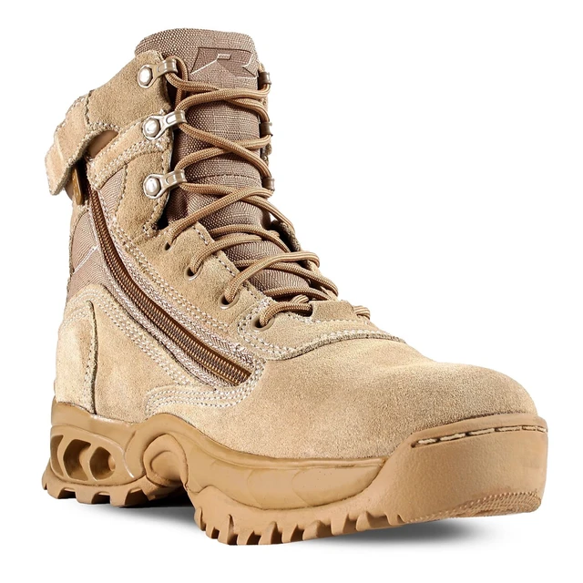 Alt view image 5 of 5 - Ridge 3003Z Men's 6 in Suede Side Zip Tactical Boots Desert Tan US 4.5 Medium