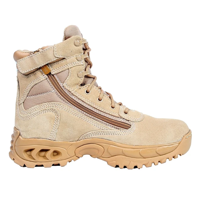 Alt view image 6 of 6 - Ridge Footwear 3003Z Men's 6" Suede Leather Zipper Tactical Work Boot Desert Tan