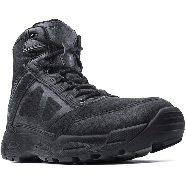 Alt view image 7 of 7 - Ridge Footwear Men's 6" Leather Tactical Military Work Boots Black Non-Slip 5006