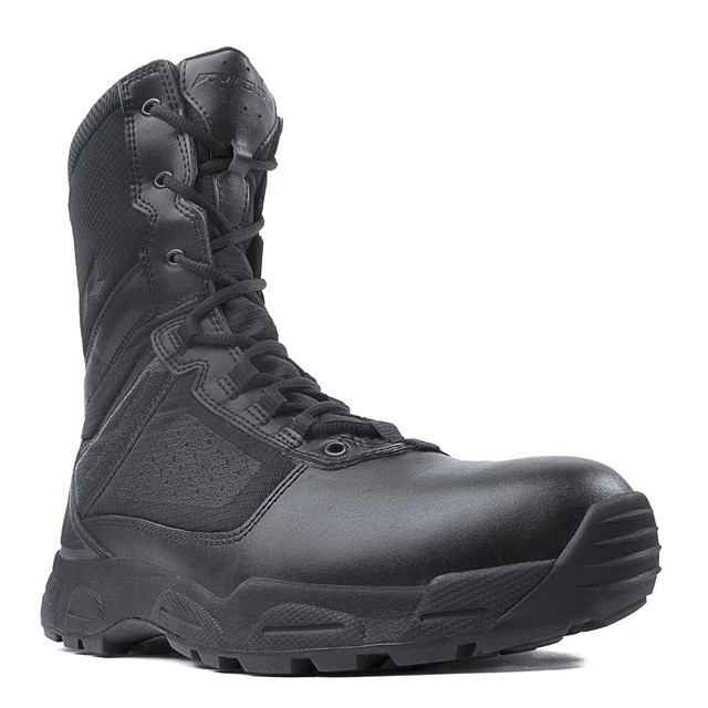 Alt view image 7 of 7 - Ridge Men's 8" Waterproof Leather Tactical Military Work Boots Black Non-Slip