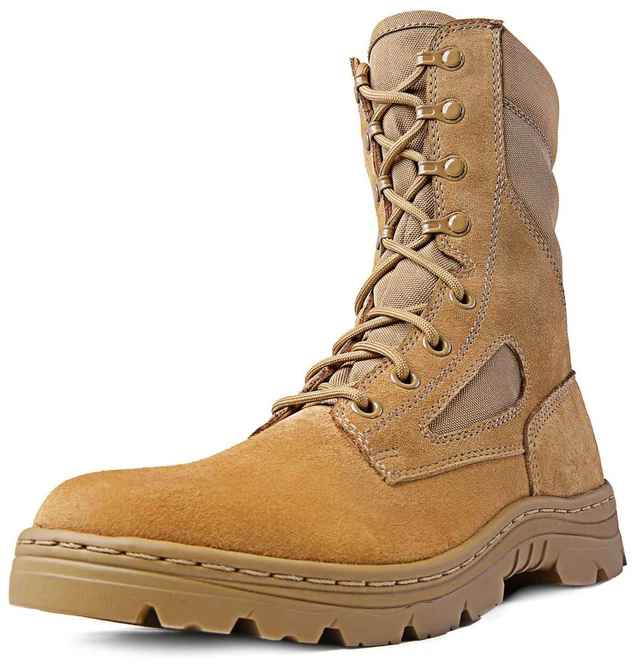 Alt view image 7 of 7 - Men's Tactical Boots Dura-Max 8" Suede Leather Coyote Oil & Slip Resistant Boots, S8.5W