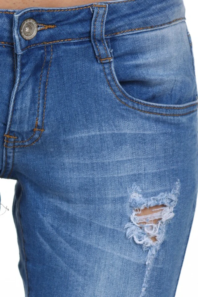 Alt view image 4 of 5 - Bonage Fashion Women's Distressed Denim Jeans Style 559 Size 9