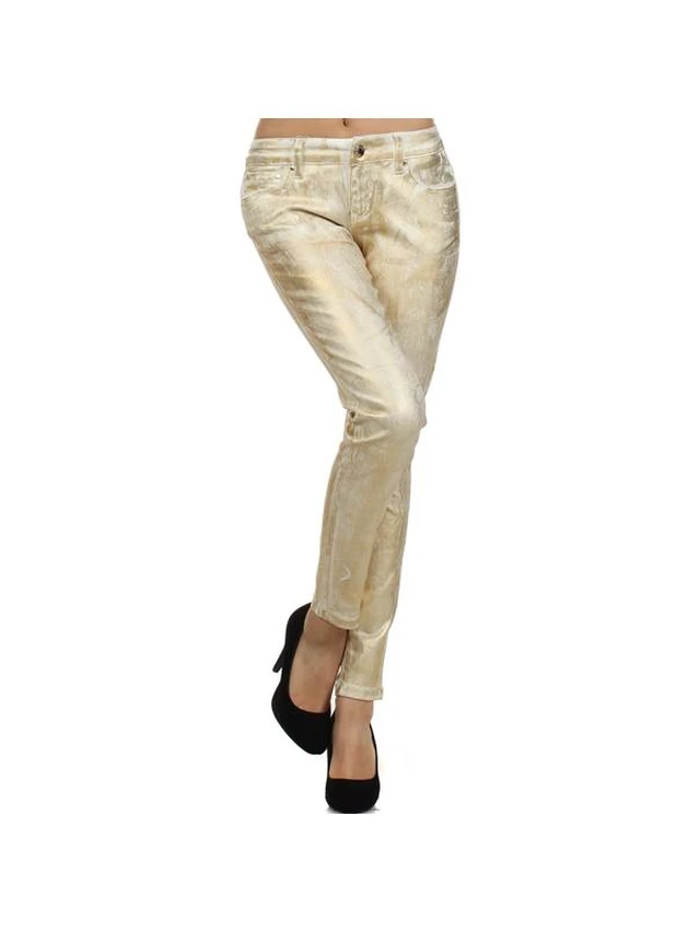 Alt view image 6 of 7 - Bonage Women's Skinny Pants Gold Snakeskin Leopard Print High Waist Fashion New