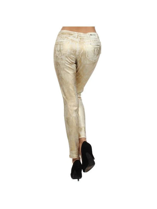 Alt view image 7 of 7 - Bonage Women's Skinny Pants Gold Snakeskin Leopard Print High Waist Fashion New