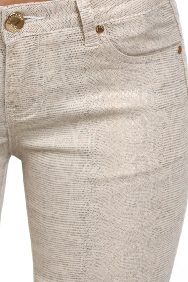 Alt view image 4 of 7 - Bonage Women's Skinny Pants Gold Snakeskin Leopard Print High Waist Fashion New