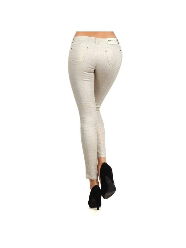 Alt view image 7 of 7 - Bonage Women's Skinny Pants Gold Snakeskin Leopard Print High Waist Fashion New