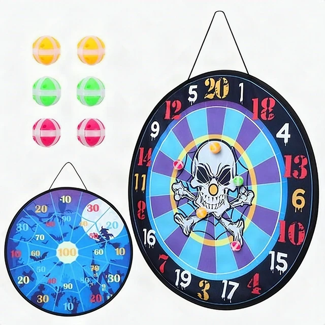 Alt view image 4 of 5 - Kids Dart Board Set 10.5in Plush Sticky Balls Safe Indoor Game Toy 6 Pack - New
