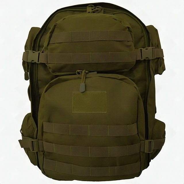 Alt view image 6 of 7 - Explorer B15 Tactical MOLLE Hiking Backpack EDC Camping Travel Olive Drab Green