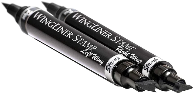 Alt view image 5 of 5 - Wingliner Makeup Waterproof Long Lasting Eyeliner Stamp Pen Black 10mm - 2 Pack