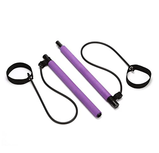 Alt view image 4 of 7 - Pilates Bar Kit Portable Exercise Toning Bar Resistance Bands Home Workout Fitne