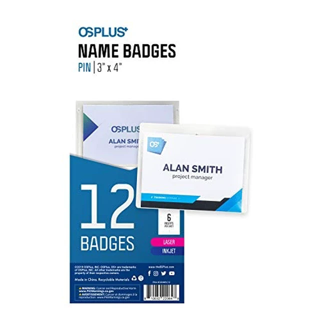 Alt view image 5 of 7 - OS Plus Horizontal Top-Loading ID Name Badge Card Holder Protector 3" x 4" Clear