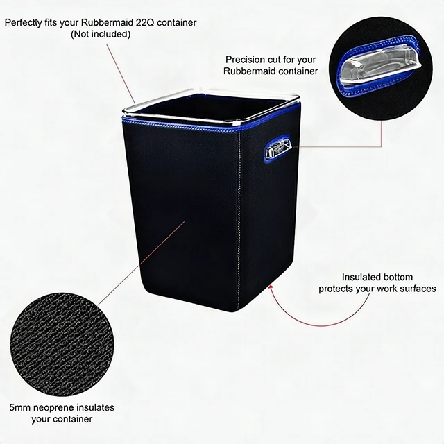Alt view image 5 of 7 - SO-VIDA Sous Vide Container Sleeve for Rubbermaid 22 Quart Food Storage - New