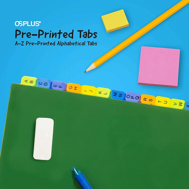 Alt view image 3 of 7 - OS Plus 12-Tab Pre-Printed Plastic Dividers, Assorted, (Alphabet A-Z), 3 Set