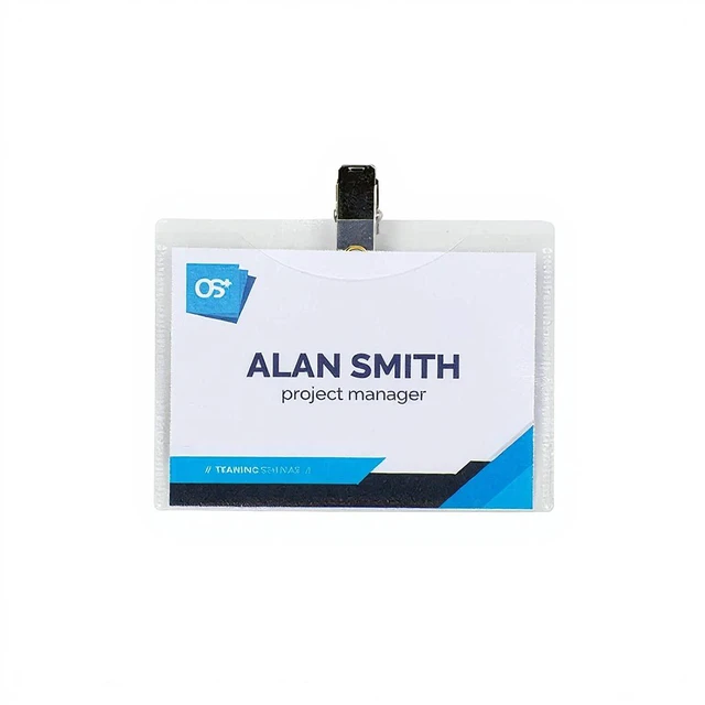 Main image of OS Plus Horizontal Top-Loading ID Badge Card Holder Protector 2-1/4"x3-1/2 Clear