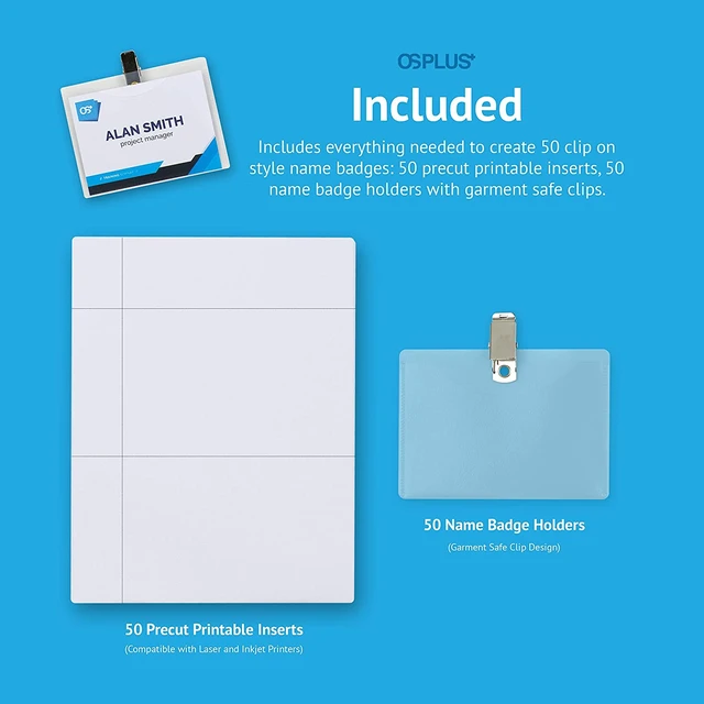 Alt view image 2 of 7 - OS Plus Horizontal Top-Loading ID Badge Card Holder Protector 2-1/4"x3-1/2 Clear