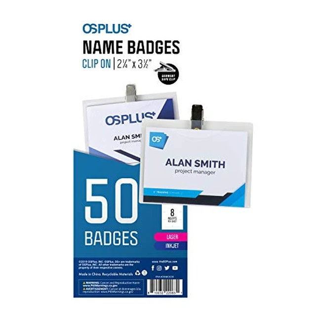 Alt view image 7 of 7 - OS Plus Horizontal Top-Loading ID Badge Card Holder Protector 2-1/4"x3-1/2 Clear