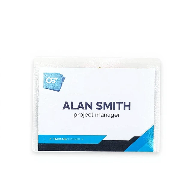 Main image of OS Plus Horizontal Top-Loading ID Name Badge Card Holder Protector 3" x 4" Clear