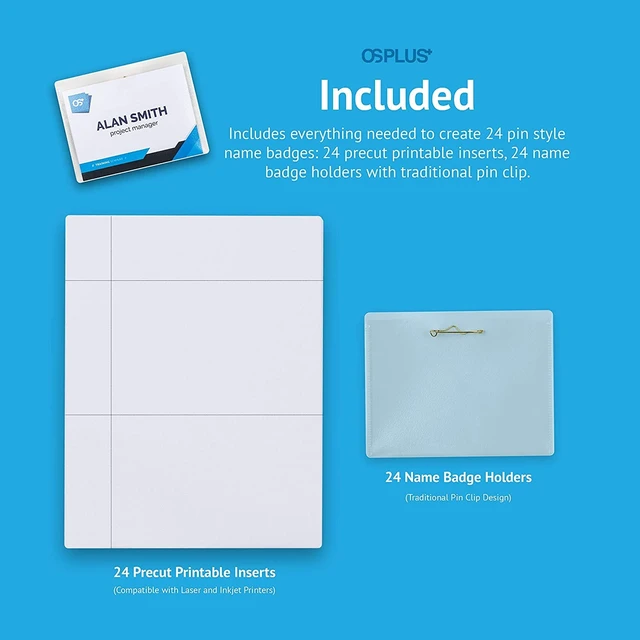 Alt view image 7 of 7 - OS Plus Horizontal Top-Loading ID Badge Card Holder Protector 2-1/4"x3-1/2" New