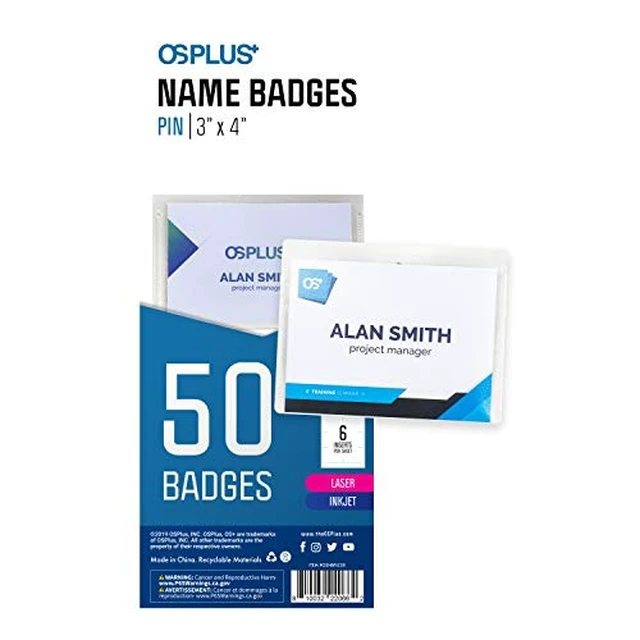Alt view image 5 of 7 - OS Plus Horizontal Top-Loading ID Name Badge Card Holder Protector 3" x 4" Clear