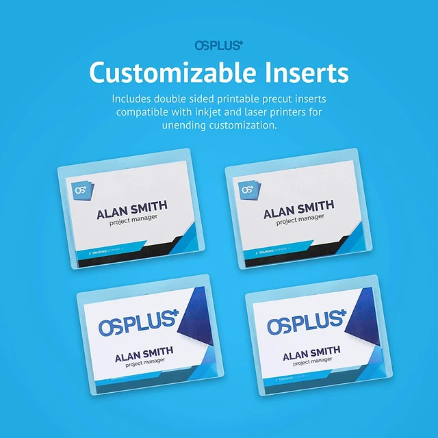 Alt view image 4 of 7 - OS Plus Horizontal Top-Loading ID Badge Card Holder Protector 2-1/4"x3-1/2" New