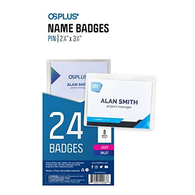 Alt view image 5 of 7 - OS Plus Horizontal Top-Loading ID Badge Card Holder Protector 2-1/4"x3-1/2" New