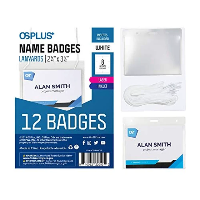 Alt view image 5 of 7 - OS Plus Horizontal Lanyard ID Badge Card Holder Protector 2-1/4" x 3-1/2" New