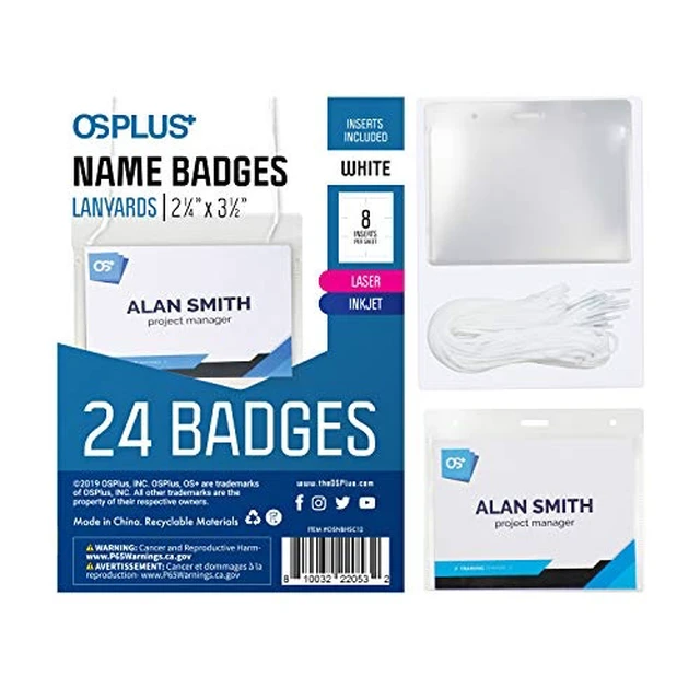 Alt view image 5 of 7 - OS Plus Horizontal Lanyard ID Badge Card Holder Protector 2-1/4" x 3-1/2" New