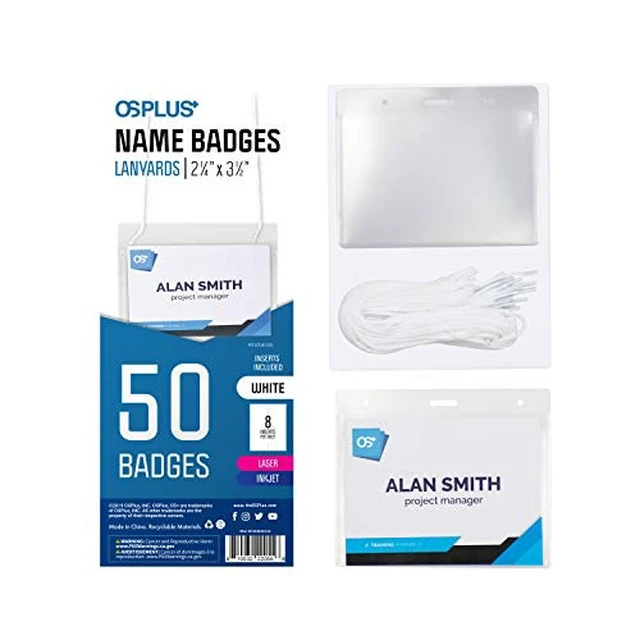 Alt view image 5 of 7 - OS Plus Horizontal Lanyard ID Badge Card Holder Protector 2-1/4" x 3-1/2" New