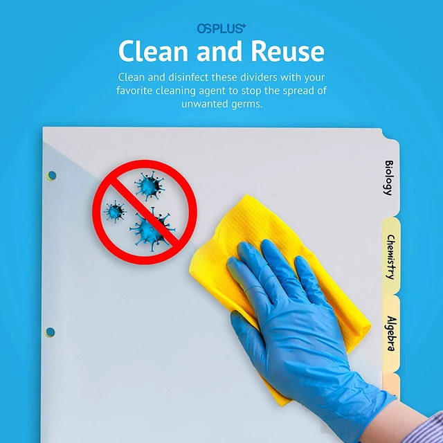 Alt view image 6 of 7 - OS Plus 5-Tab Plastic Binder Dividers Write & Erase Tabs White 3-Ring Set - New