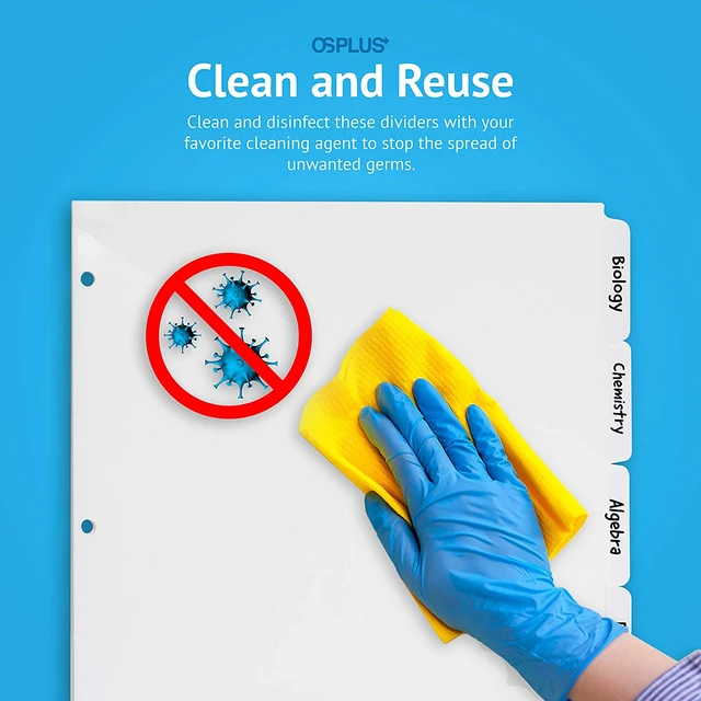 Alt view image 6 of 7 - OS Plus 5-Tab White Plastic Binder Dividers Write & Erase 3-Ring 1/3/6 Set New