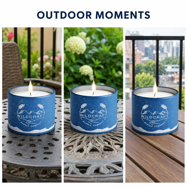 Alt view image 4 of 7 - Citronella Candles 100% Soy Wax Natural Outdoor Indoor Scented Candle 2-Pack New