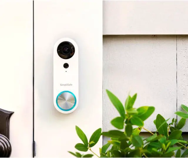 Alt view image 2 of 5 - SimpliSafe Pro Smart Home Security Wi-Fi Video Doorbell Wired Camera, White