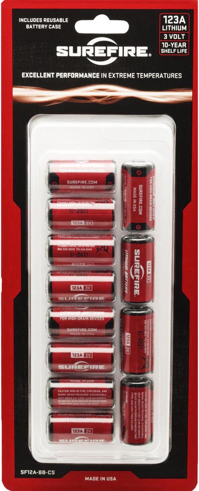 Main image of Surefire (12) 123A Lithium Batteries w/ Reusable Battery Case SF12A-BB-CS