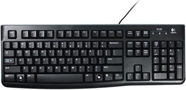 Main image of Logitech K120 Sturdy Low Profile Spill Resistant 104-Key USB Keyboard - Black