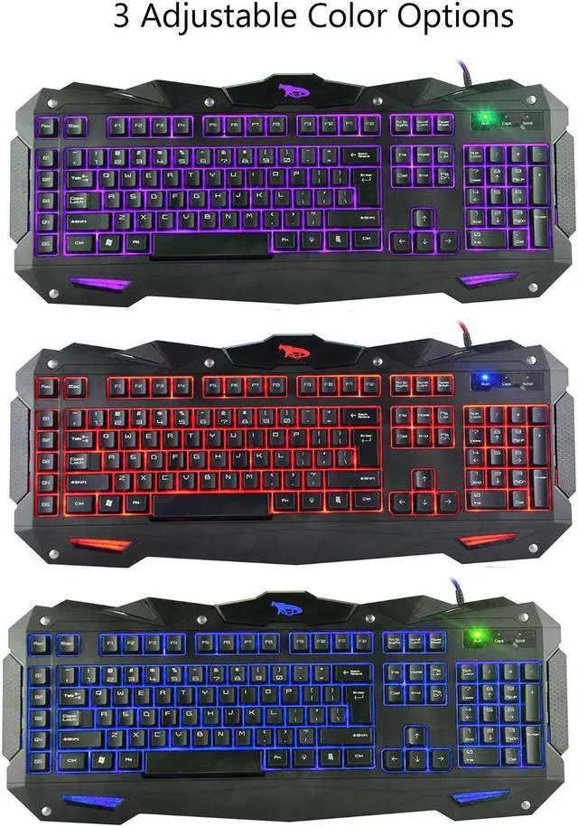 Alt view image 2 of 20 - IMICRO IM-KBCOBV8 iMicro Cobra IM-KBCOBV8 110-Key Wired USB LED Backlit Gaming Keyboard (Black)
