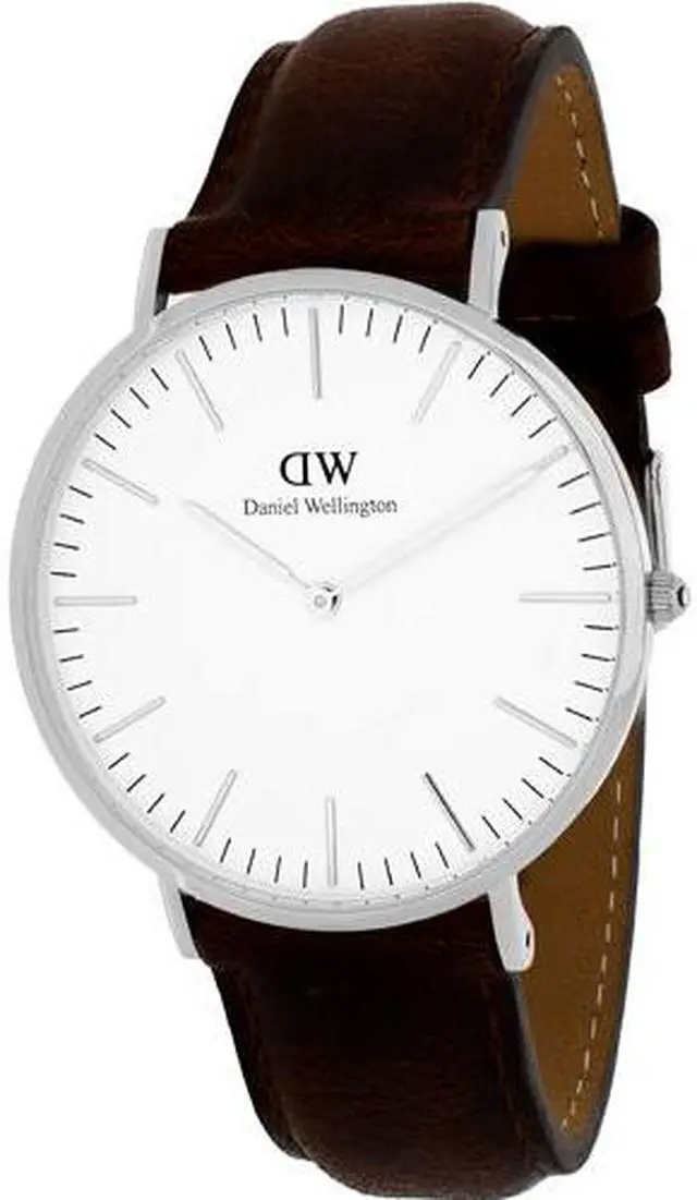 Alt view image 6 of 9 - Daniel Wellington 0611DW Men's Bristol Brown Leather Quartz Watch with Silver Dial