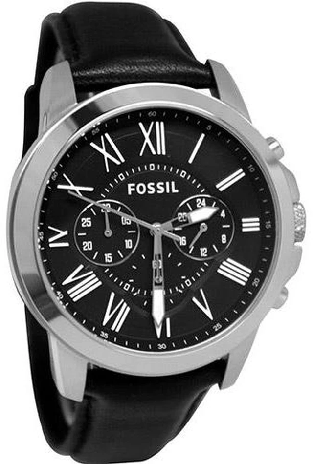 Alt view image 10 of 18 - Fossil Grant Black Dial Black Leather Mens Watch FS4812