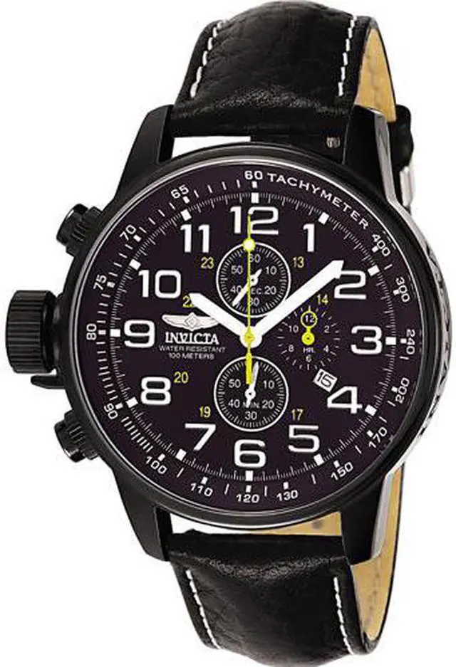 Alt view image 9 of 17 - Invicta Men's Lefty Chronograph Black Leather