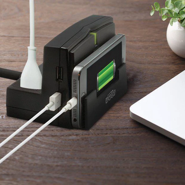 Alt view image 5 of 5 - MOBILE/ TABLET STAND POWER STATION WITH 2 USB PORTS