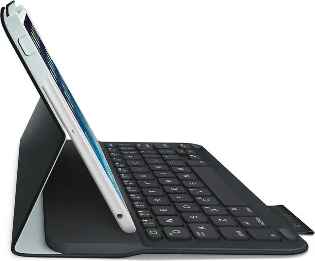 Alt view image 6 of 14 - Logitech 920-005893 Logitech Ultrathin Keyboard Folio (PU Leather) for iPad mini Carbon Black