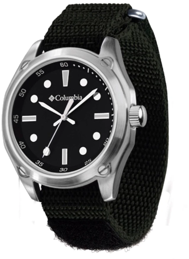Main image of Columbia Frontier Men's Watch Nylon Hook and Loop Strap Closure CA200-301 - Silver