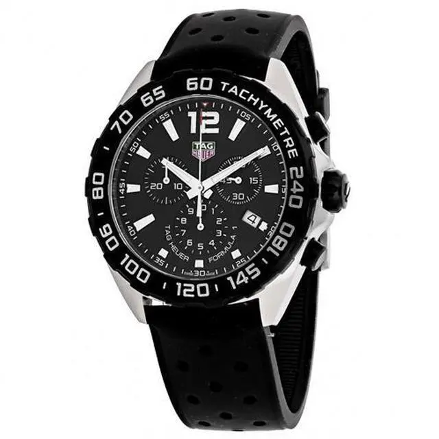 Alt view image 4 of 11 - TAG HEUER MEN'S FORMULA-1 43MM BLACK RUBBER BAND QUARTZ WATCH CAZ1010.FT8024