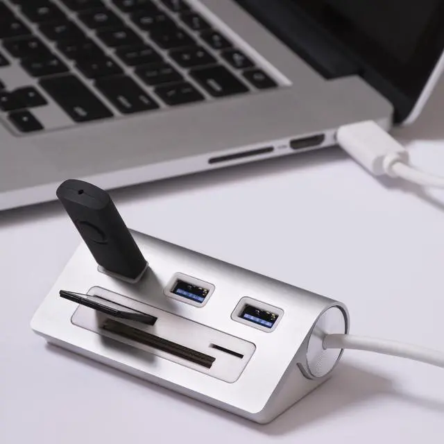 Alt view image 4 of 20 - Sabrent 3 Port Usb 3.0 Hub With Cf/Sd/Tf Card Reader