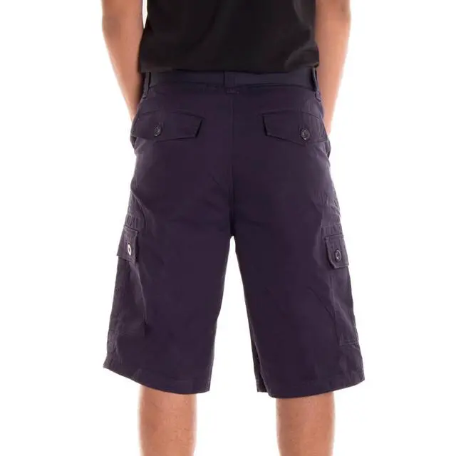 Alt view image 3 of 6 - Alta Designer Fashion Men's Cargo Shorts, Twill Belt Included - Navy Size 38