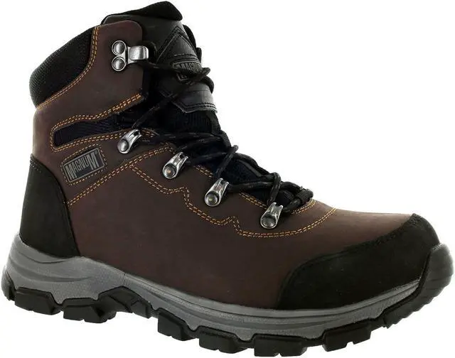 Alt view image 2 of 4 - Magnum 6" Men Waterproof Hiking Work Steel Toe Leather Coffee Shoes Boots - Size 7.5