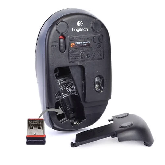 Alt view image 4 of 6 - Logitech M187 2.4Ghz Wireless 3 Button USB Optical Scroll Mini Mouse - Black